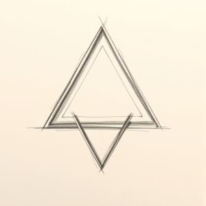 Pencil Blocking Sketch Triangle Tattoo