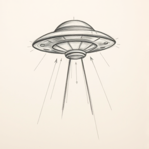 Pencil Blocking Sketch Ufo Tattoo