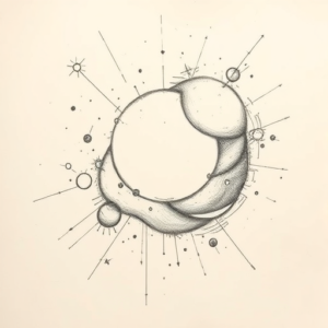 Pencil Blocking Sketch Universe Tattoo