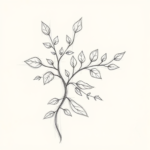 Pencil Blocking Sketch Vine Tattoo