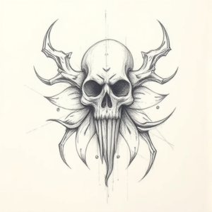 Pencil Blocking Sketch Voodoo Tattoo