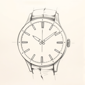 Pencil Blocking Sketch Watch Tattoo
