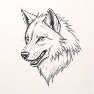 Pencil Blocking Sketch Werewolf Tattoo