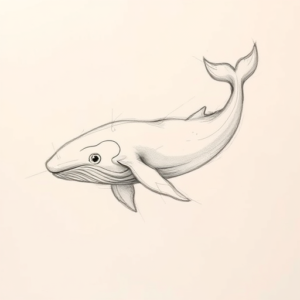 Pencil Blocking Sketch Whale Tattoo