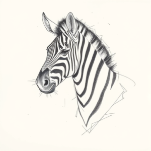 Pencil Blocking Sketch Zebra Tattoo