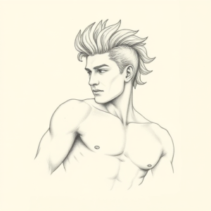 Pencil Dotwork Outline Achilles Tattoo