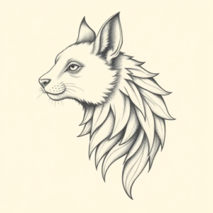 Pencil Dotwork Outline Animal Tattoo