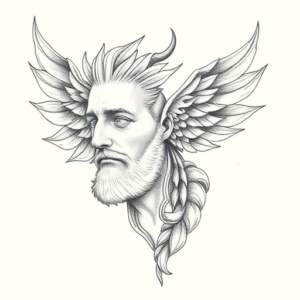 Pencil Dotwork Outline Apollo Tattoo