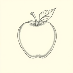 Pencil Dotwork Outline Apple Tattoo