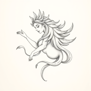 Pencil Dotwork Outline Aquarius Tattoo