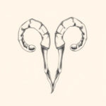 Pencil Dotwork Outline Aries Tattoo