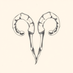 Pencil Dotwork Outline Aries Tattoo