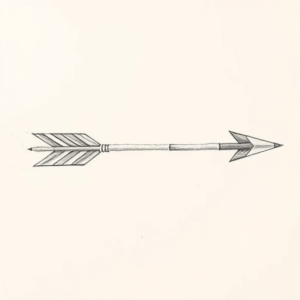 Pencil Dotwork Outline Arrow Tattoo
