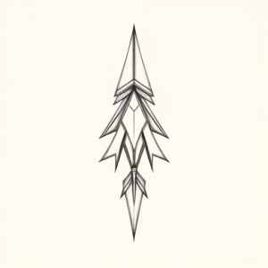 Pencil Dotwork Outline Arrowhead Tattoo