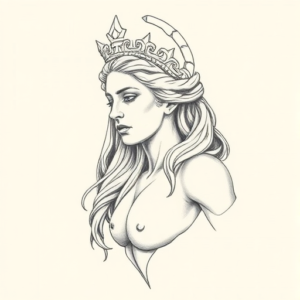 Pencil Dotwork Outline Athena Tattoo