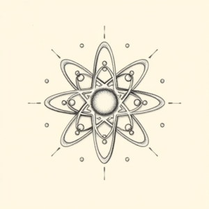 Pencil Dotwork Outline Atomic Tattoo