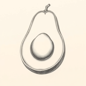 Pencil Dotwork Outline Avocado Tattoo