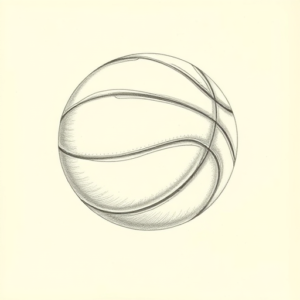 Pencil Dotwork Outline Basketball Tattoo