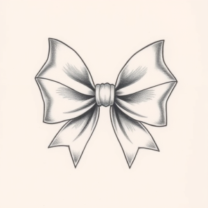 Pencil Dotwork Outline Bow Tattoo