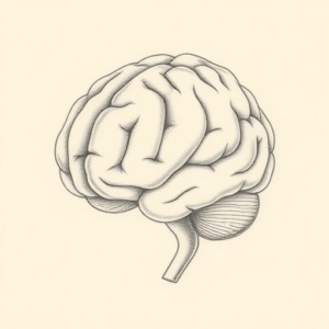 Pencil Dotwork Outline Brain Tattoo