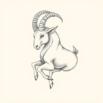 Pencil Dotwork Outline Capricorn Tattoo