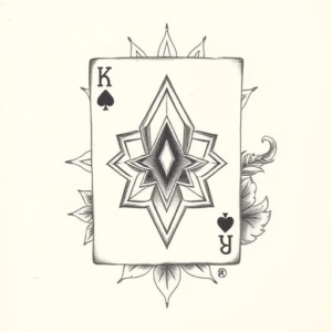 Pencil Dotwork Outline Card Tattoo