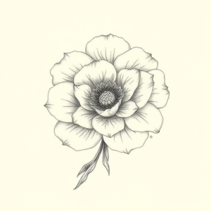 Pencil Dotwork Outline Carnation Tattoo