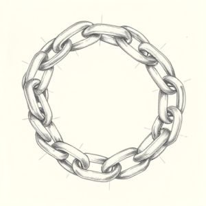 Pencil Dotwork Outline Chain Tattoo