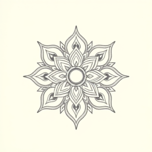 Pencil Dotwork Outline Chakra Tattoo