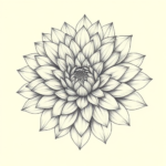 Pencil Dotwork Outline Chrysanthemum Tattoo