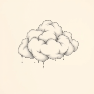 Pencil Dotwork Outline Cloud Tattoo