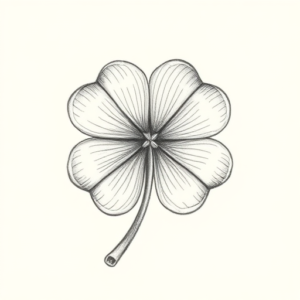 Pencil Dotwork Outline Clover Tattoo