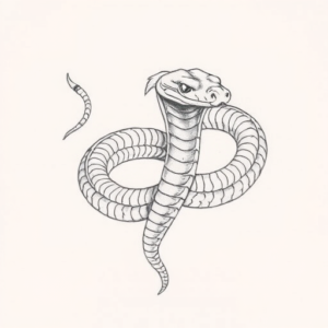 Pencil Dotwork Outline Cobra Tattoo