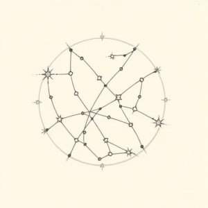 Pencil Dotwork Outline Constellation Tattoo