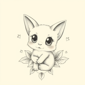 Pencil Dotwork Outline Cute Tattoo