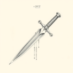 Pencil Dotwork Outline Dagger Tattoo