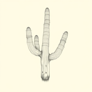 Pencil Dotwork Outline Desert Tattoo