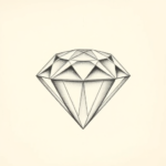 Pencil Dotwork Outline Diamond Tattoo