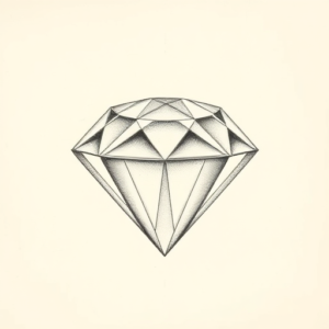 Pencil Dotwork Outline Diamond Tattoo