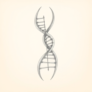 Pencil Dotwork Outline Dna Tattoo