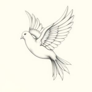 Pencil Dotwork Outline Dove Tattoo