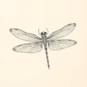 Pencil Dotwork Outline Dragonfly Tattoo