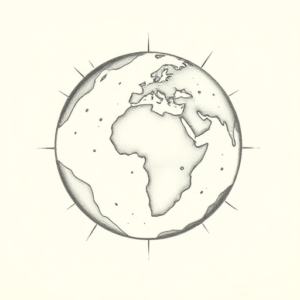 Pencil Dotwork Outline Earth Tattoo