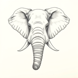 Pencil Dotwork Outline Elephant Tattoo