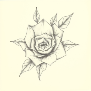 Pencil Dotwork Outline Emerald Tattoo