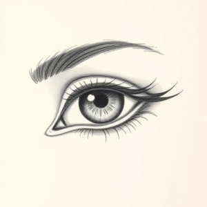 Pencil Dotwork Outline Eye Tattoo