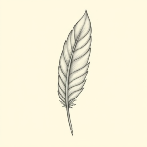 Pencil Dotwork Outline Feather Tattoo