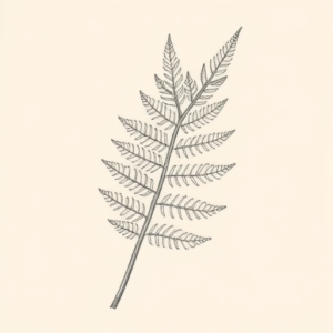 Pencil Dotwork Outline Fern Tattoo