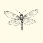 Pencil Dotwork Outline Firefly Tattoo