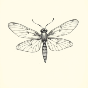 Pencil Dotwork Outline Firefly Tattoo